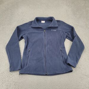 Columbia Jacket Womens Medium Blue Fleece Full Zip Outdoor Pockets Camp Casual‎